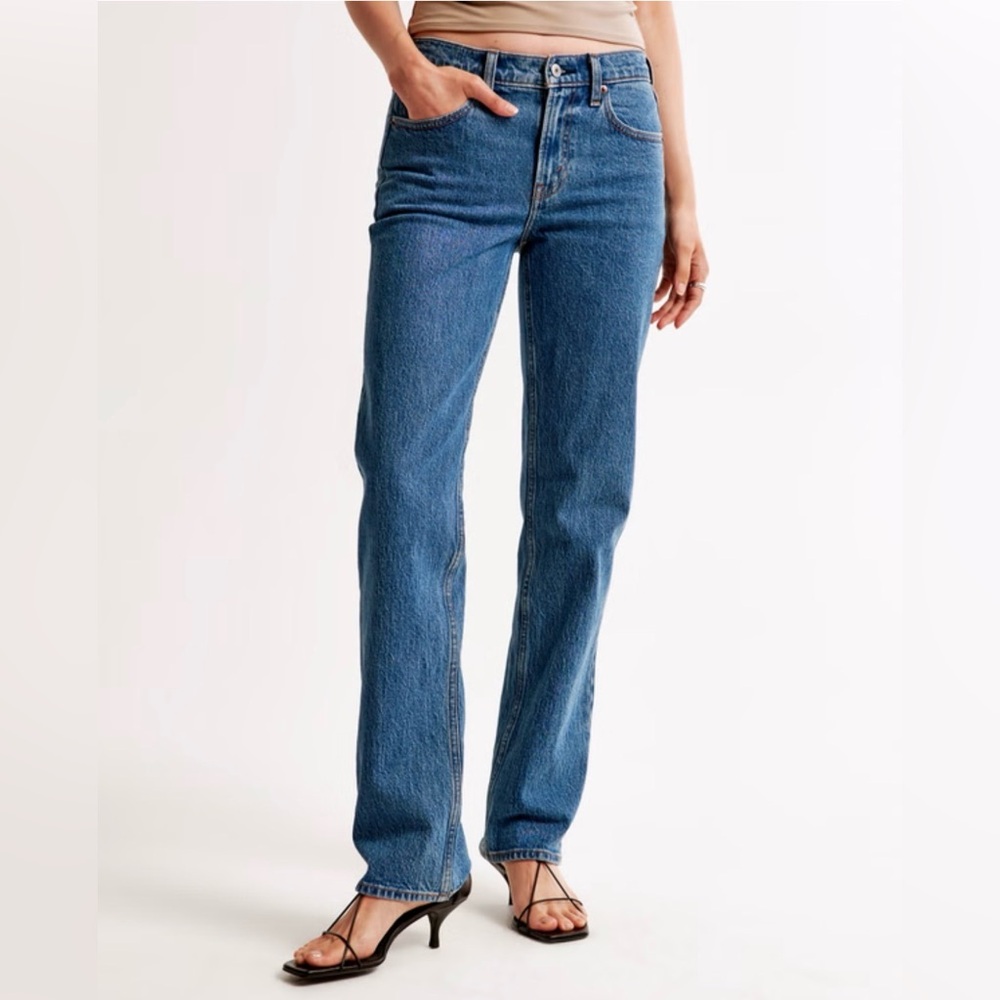 Abercrombie & Fitch Women's Straight Leg Blue Jeans